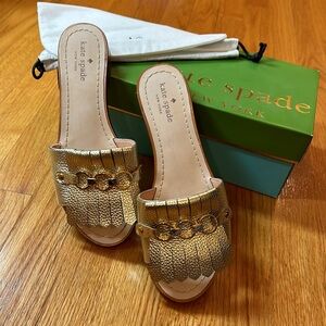 Kate Spade Metallic Tumbled Leather Sandal